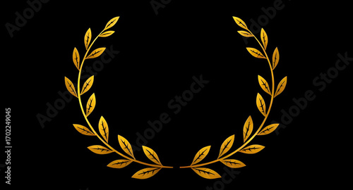 gold laurel wreath emblem, golden laurel wreath badge, laurel wreath gold emblem, victory wreath emblem, award laurel badge, success wreath emblem, champion laurel badge, achievement wreath emblem, cl