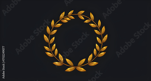 gold laurel wreath emblem, golden laurel wreath badge, laurel wreath gold emblem, victory wreath emblem, award laurel badge, success wreath emblem, champion laurel badge, achievement wreath emblem, cl