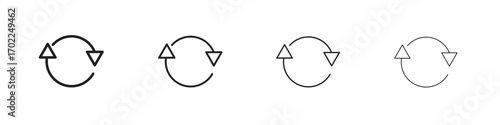 Arrows repeat icon vector graphics. black style vector icons