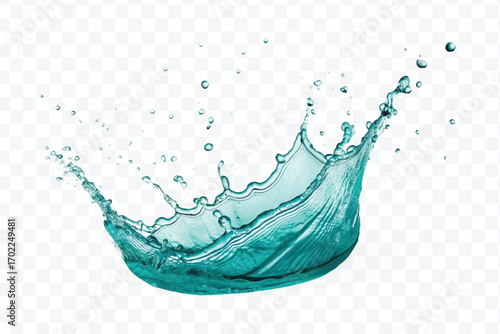 realistic 3d fresh water splash in wavy style isolated on transparent background
