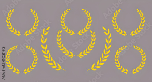 gold laurel wreath, golden laurel wreath, laurel wreath gold, victory wreath gold, award laurel wreath, success symbol wreath, champion laurel wreath, achievement wreath icon, classical laurel wreath,
