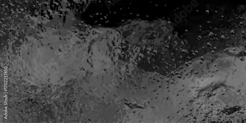 Dark abstract background with swirling grey liquid textures and small dark bubbles creating a dynamic and mysterious fluid motion effect for dramatic visual designs