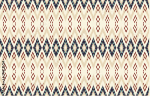 Ethnic abstract ikat art. Aztec ornament print. geometric ethnic pattern seamless  color oriental.  Design for background ,curtain, carpet, wallpaper, clothing, wrapping, Batik, vector illustration.