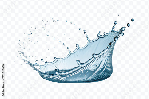 realistic 3d fresh water splash in wavy style isolated on transparent background
