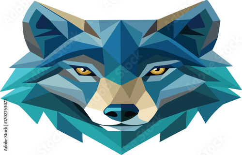 A vector illustration of a cartoon wolf in the snow at night with a bat symbol and a full moon