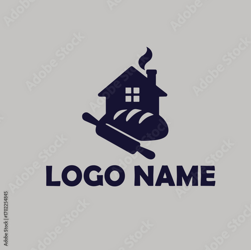 Home Baking Homemade, Food, Kitchen logo simple flat vector illustration Icon
