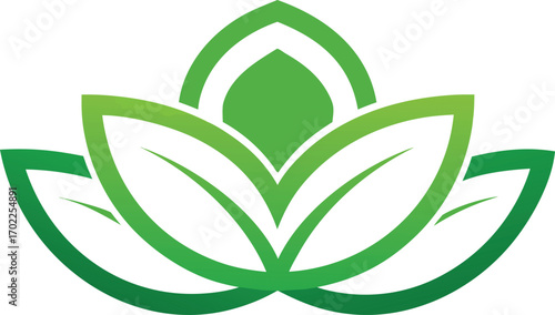 Green leaf eco logo with a plant symbol for a natural environment concept