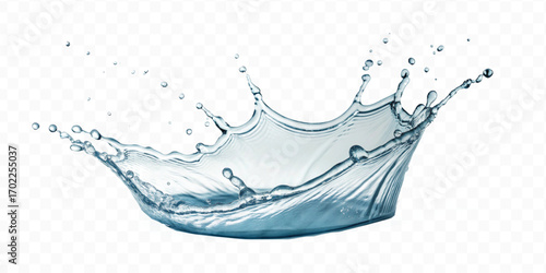 realistic 3d fresh water splash in wavy style isolated on transparent background
