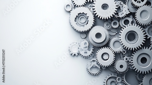 Mechanical gears and cogs engineering industrial teamwork concept for business solutions design