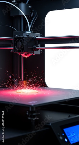 3D Printer in Action: Witness the cutting-edge technology of a 3D printer in operation, a dynamic display of innovation, precision, and the birth of a tangible product.