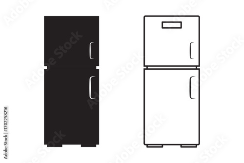 Fridge Icon set. Symbol isolated on white background. vector illustration.