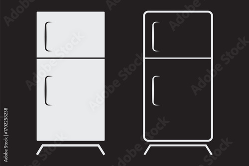 Fridge Icon set. Symbol isolated on white background. vector illustration.
