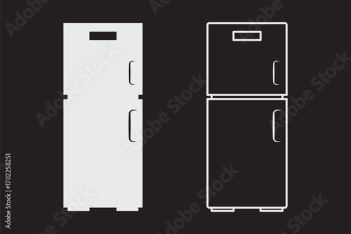 Fridge Icon set. Symbol isolated on white background. vector illustration.