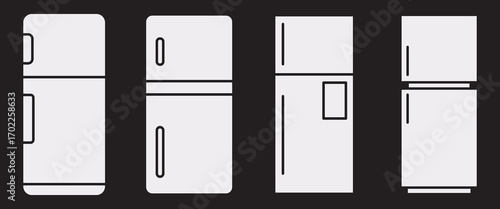 Fridge Icon set. Symbol isolated on white background. vector illustration.