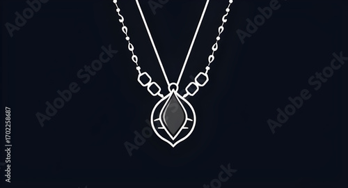 Wallpaper Mural necklace art, vintage necklace design, silver necklace illustration, fine jewelry sketch, chain necklace drawing, elegant necklace design, statement necklace art, cultural necklace sketch, traditional Torontodigital.ca