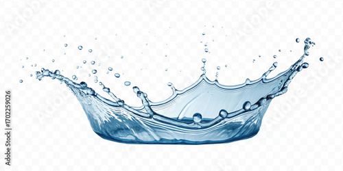 realistic 3d fresh water splash in wavy style isolated on transparent background
