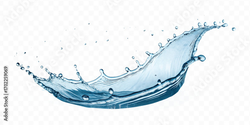 realistic 3d fresh water splash in wavy style isolated on transparent background
