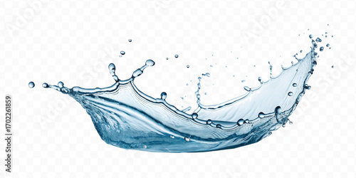 realistic 3d fresh water splash in wavy style isolated on transparent background

