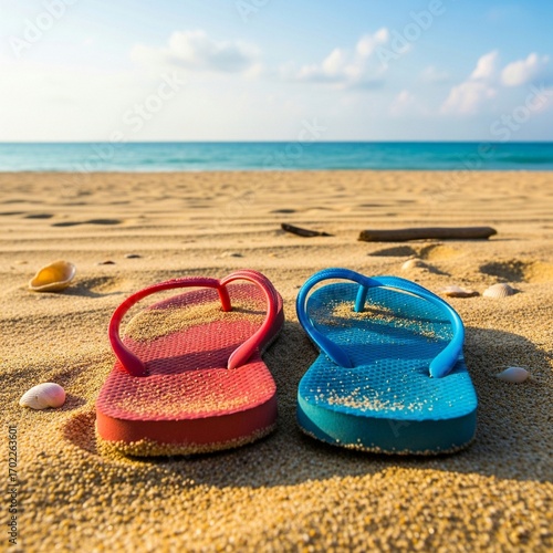 flip flops on the beach