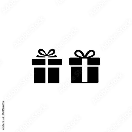 set of gift, box, present, surprise, Christmas gift icon outline silhouette  