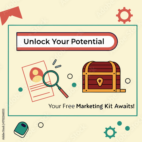 Unlock Your Potential Free Marketing Kit Illustration
