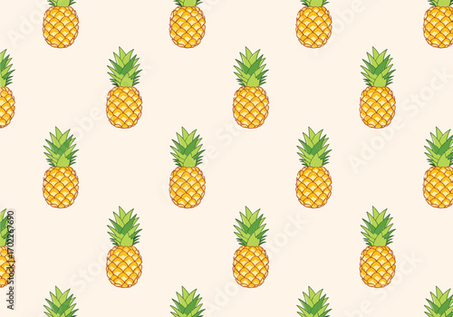 A cheerful tropical pineapple pattern for summer vibes and festive occasions