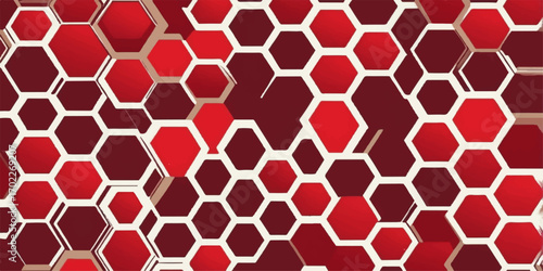 Seamless geometric hexagonal pattern with honeycomb cell structure vector illustration