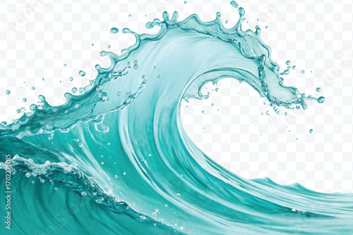 realistic 3d fresh water splash in wavy style isolated on transparent background

