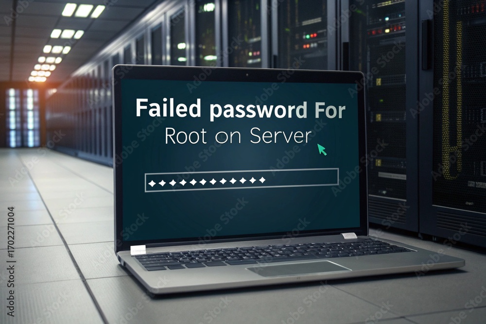 Fototapeta premium failed password for root on server alert