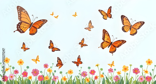 butterfly wallpaper, flying butterflies, colorful butterflies, nature background, spring butterflies, floral with butterflies, seamless butterfly background, butterfly border, butterfly design, butter