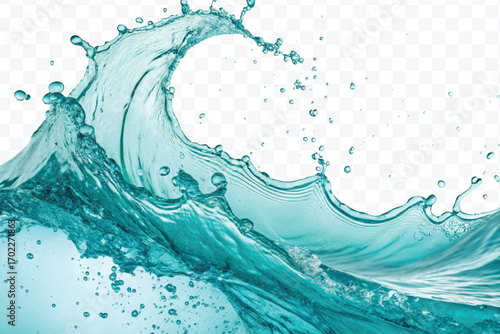 realistic 3d fresh water splash in wavy style isolated on transparent background

