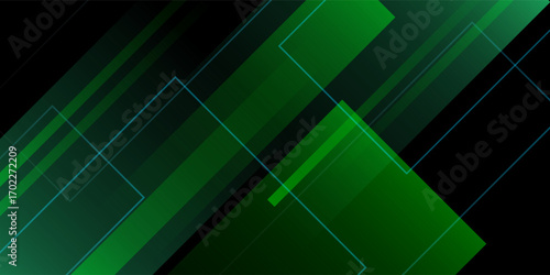 Dark green abstract geometric background.