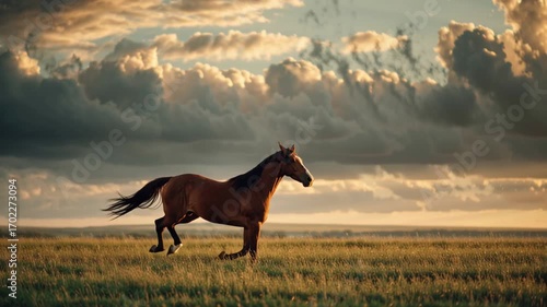 horse in a field, AI generated video