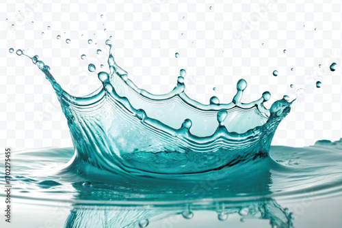realistic 3d fresh water splash in wavy style isolated on transparent background
