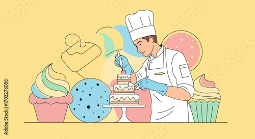 Crafting Delightful Cakes: A Confectionery Artist's Creative Cake Decoration