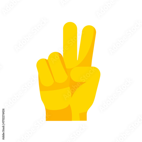 Victory or peace sign hand gesture - vector icon