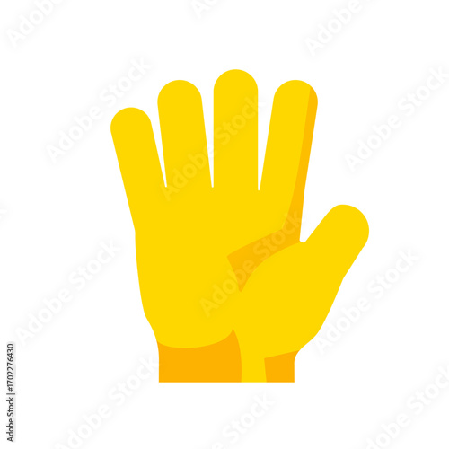 Open hand or stop hand sign - vector icon