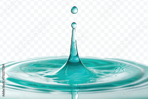 realistic 3d fresh water splash in wavy style isolated on transparent background
