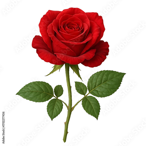 Rose on transparent background