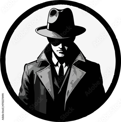 Noir Detective in Fedora and Trench Coat – Secret Agent Portrait
