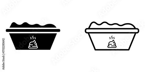 Litter Box icon set on white background