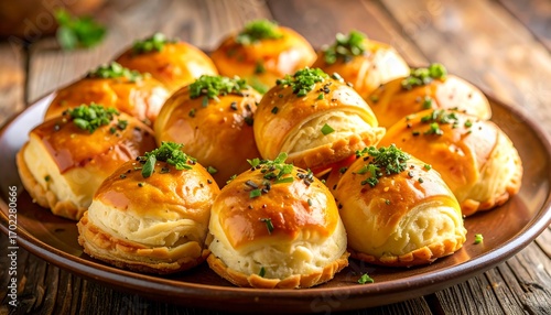 Wallpaper Mural Golden Brown Baked Cheese Puffs on a Plate. Torontodigital.ca