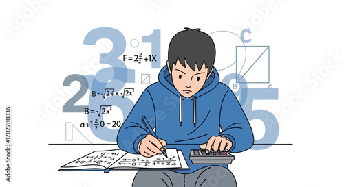 Focused Learner, Engaging In Mathematical Calculations, Solving Equations, And Using Calculators