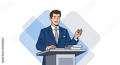 Dynamic Speaker Delivering Business Insight Or Presenting Information With Confidence And Clarity