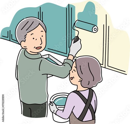 DIYを楽しむ老夫婦