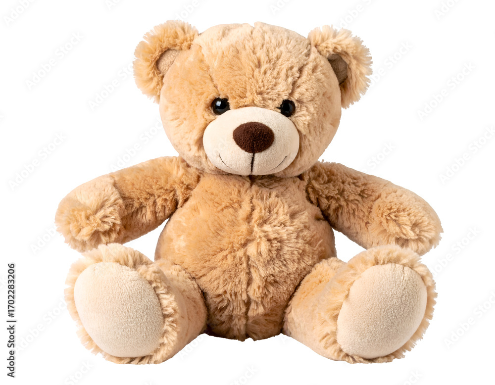 Fototapeta premium Teddy bear soft toy isolated on transparent background