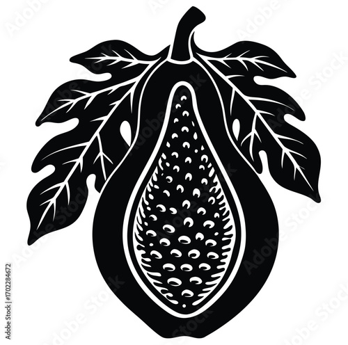 Set of pears and black olives black and white vector illustration