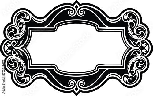 Simple and floral horizontal frame and border