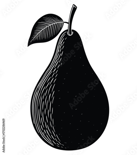 Fresh pear on white background vector illustration