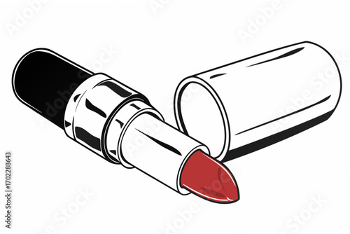 red lipstick isolated on white